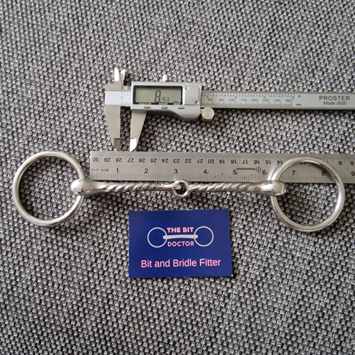 6" fylde twisted jointed bradoon loose ring snaffle Bit B1417