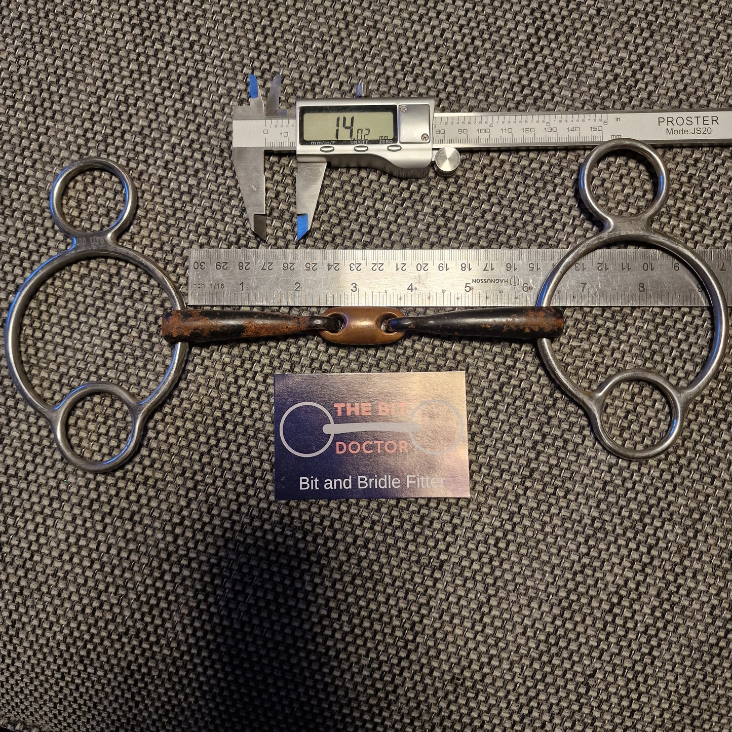 6" sweet iron copper lozenge 2.5 ring universal gag Bit B1454