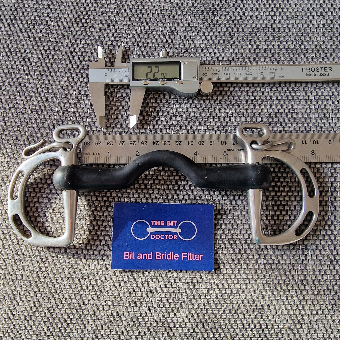 5.5" hard rubber ported kimblewick Bit B1563