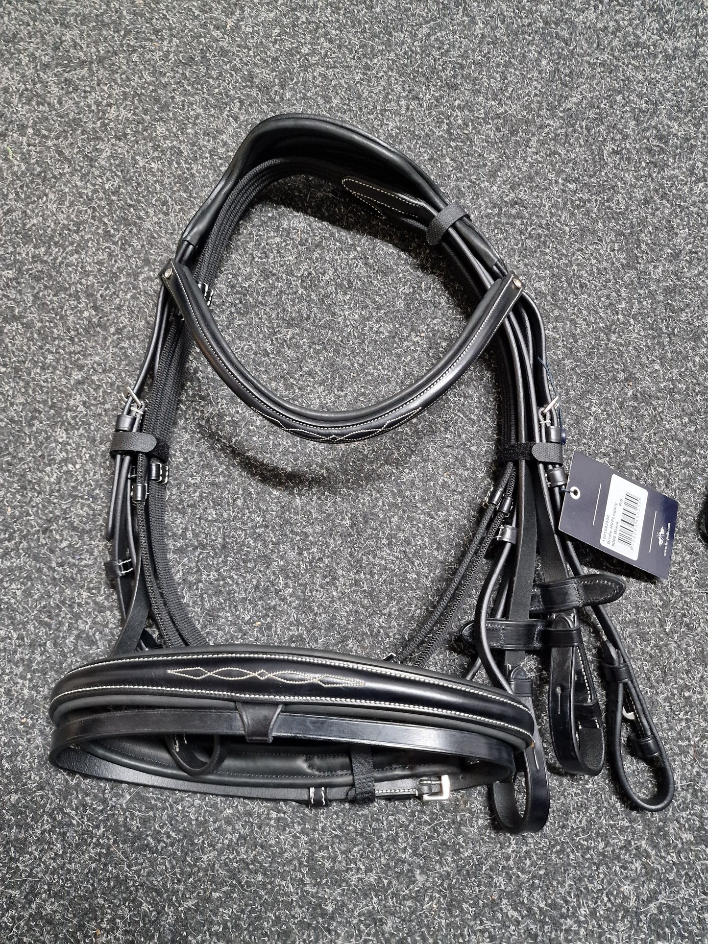 Full black HV Polo stitched flash bridle