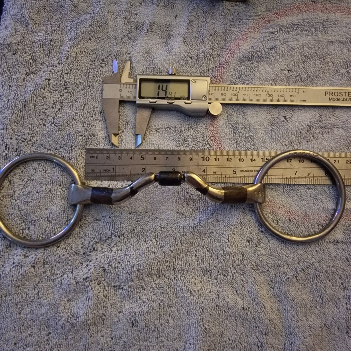 5.5" 140mm bombers ported barrel Loose Ring Snaffle bit B420