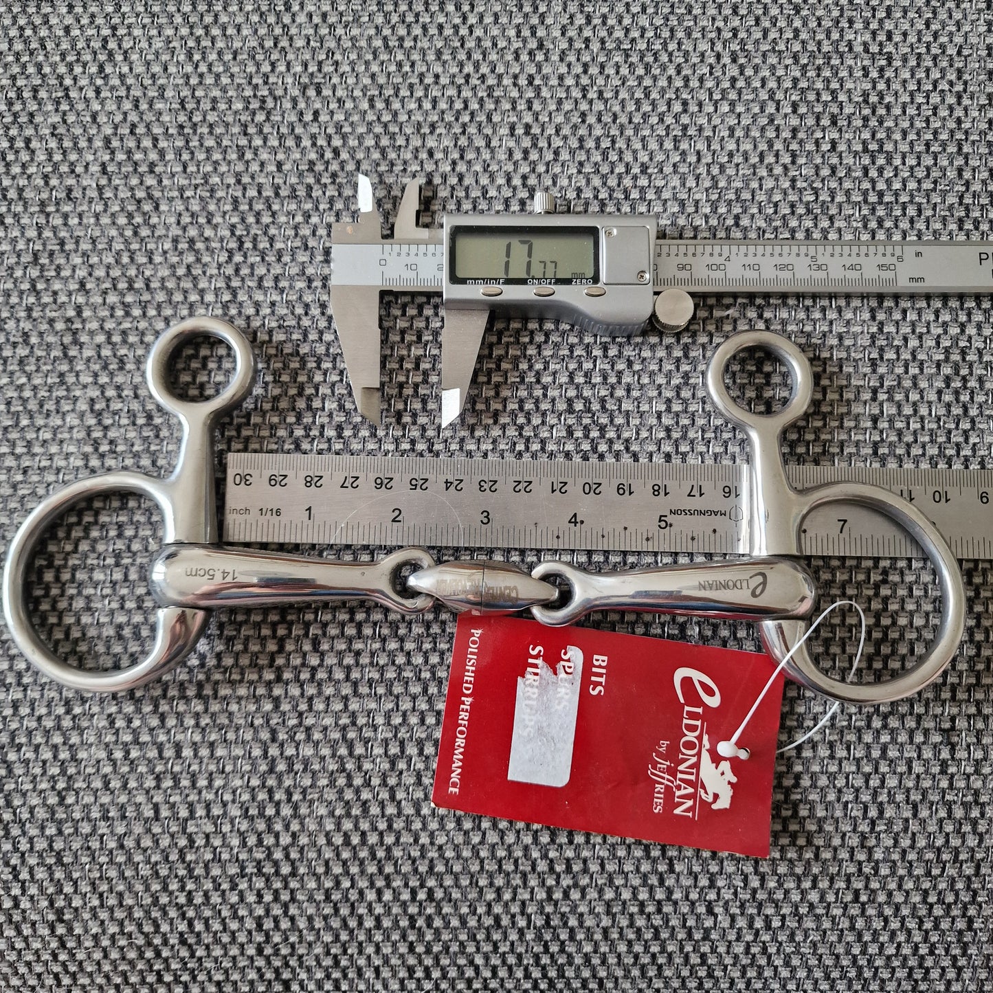 5.75" new Jeffries Eldonian centre revolver lozenge hanging cheek snaffle Bit B1704