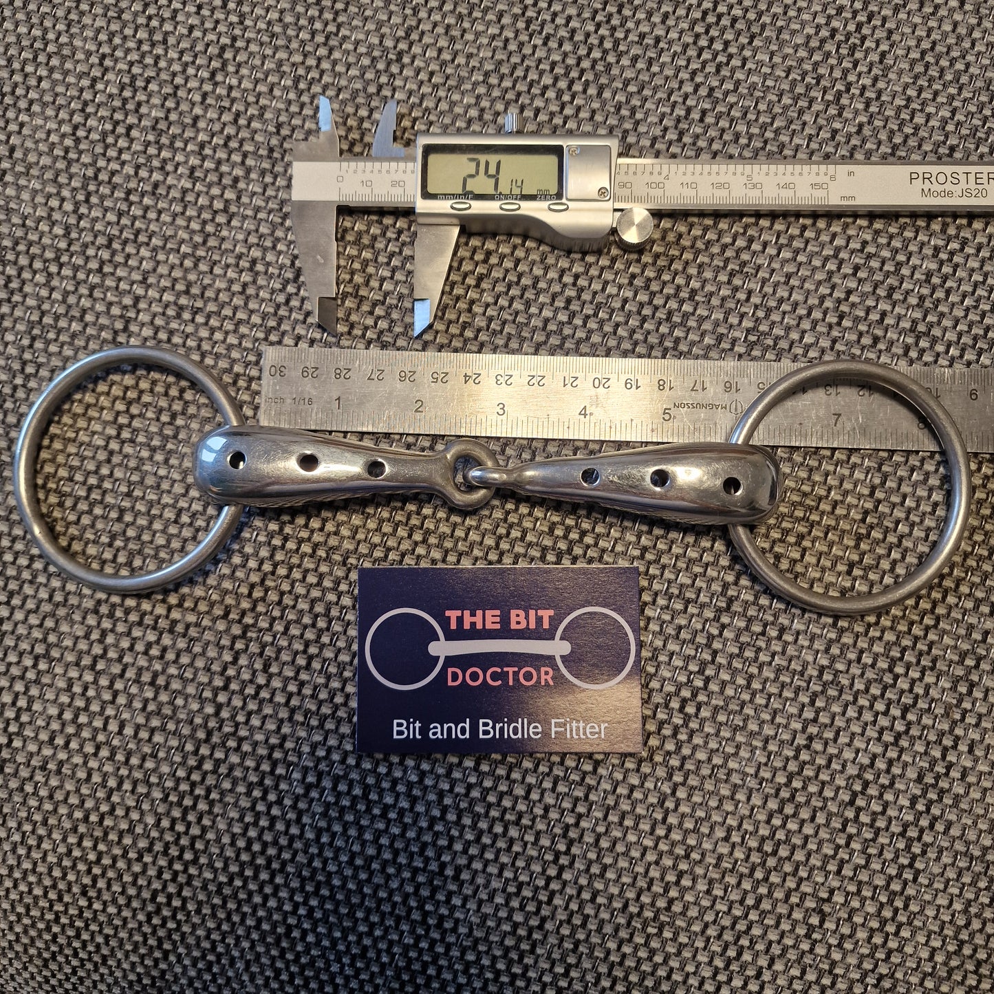 5.5" loose ring flute jointed snaffle bit B1238