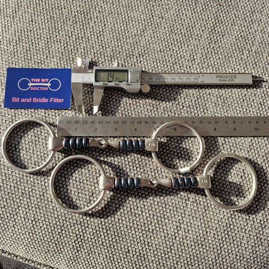 120mm 4.75" bombers loose ring bradoon cherry roller jointed snaffle Bit B1320