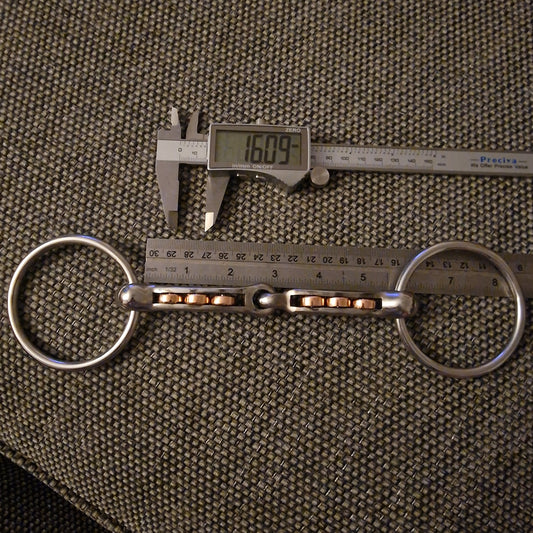5.5" custom made curved loose ring copper roller magennis snaffle bit B134