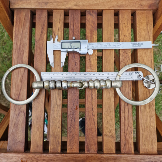 6.5" nickel cherry roller loose ring snaffle bit B614