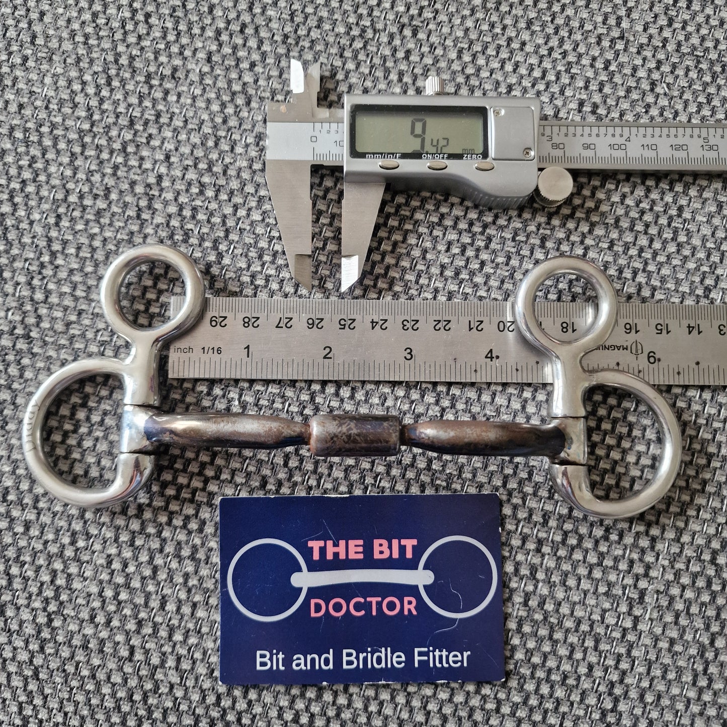 4.5" Diddy Bits sweet iron comfort barrel hanging cheek Snaffle bit B156