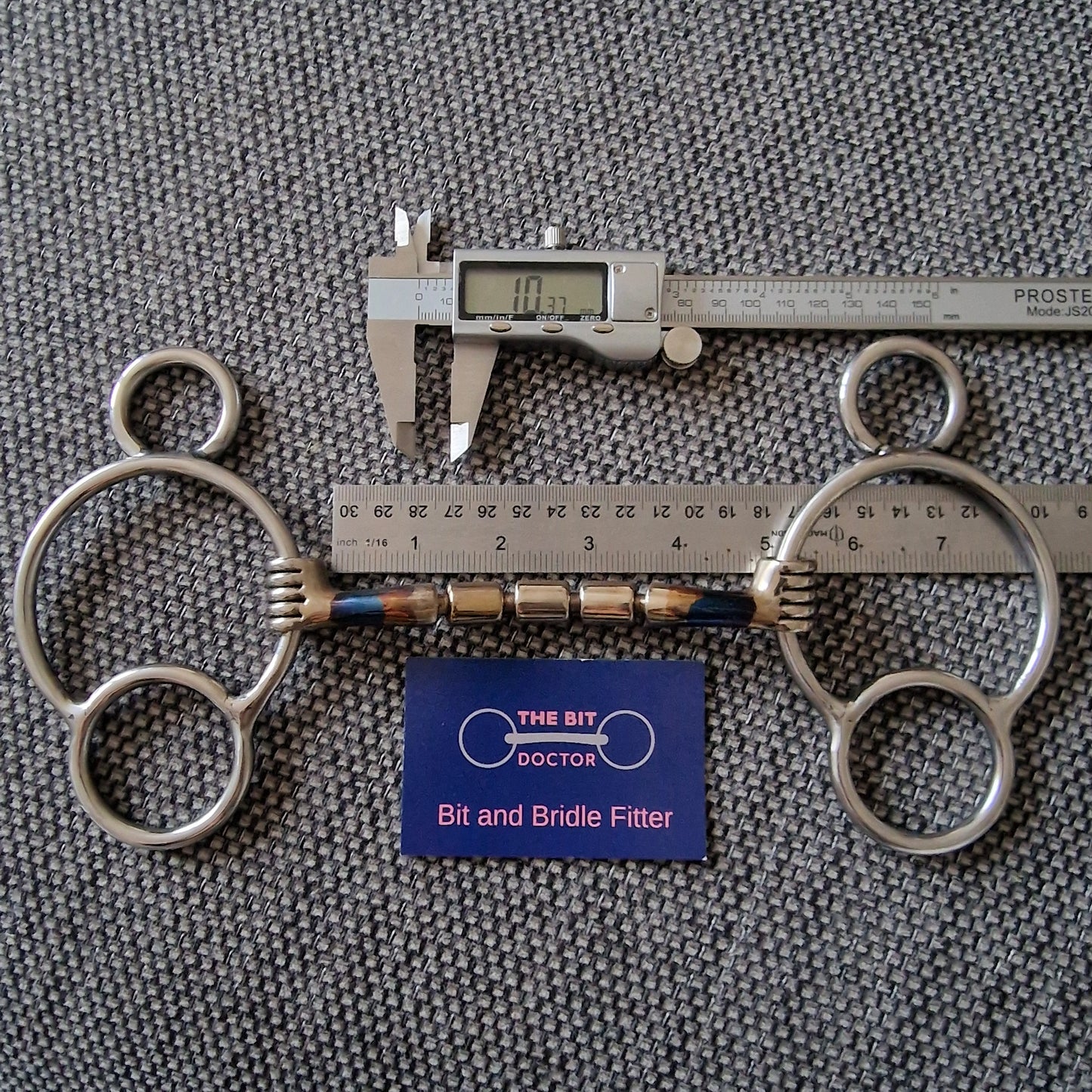 4.75" myler custom mb32-3 triple barrel universal 2.5 ring gag Bit B1377