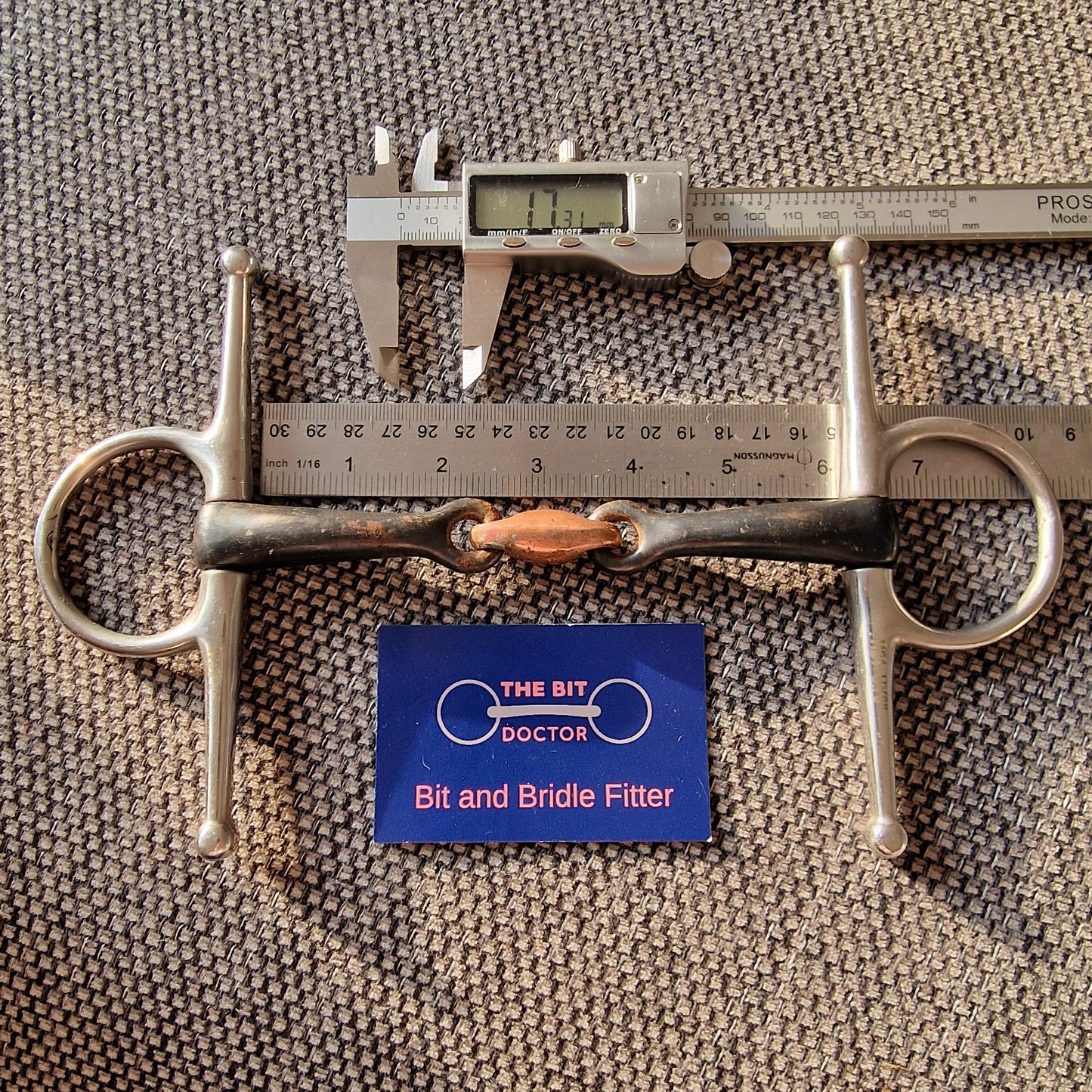 6" sweet iron copper lozenge full cheek snaffle Bit B1433