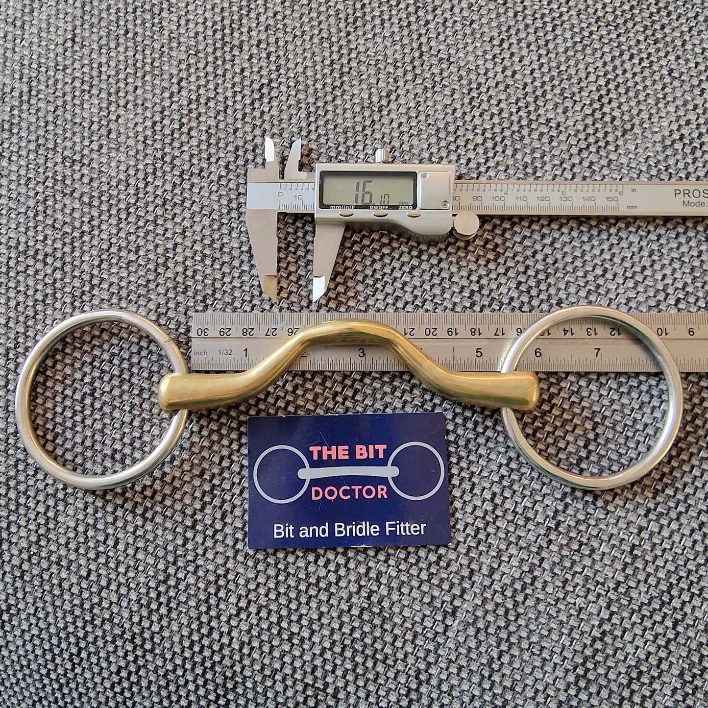 5.25" copper Loose ring ported snaffle bit B163