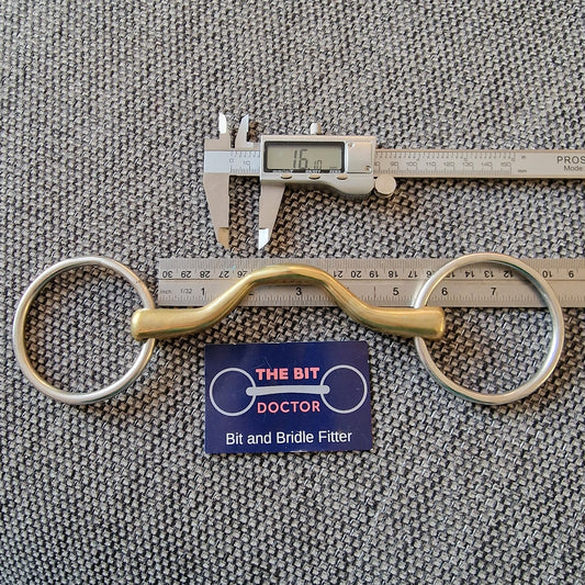 5.25" copper Loose ring ported snaffle bit B163