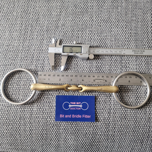 6.5" neue schule tranz angle lozenge loose ring snaffle bit B1206