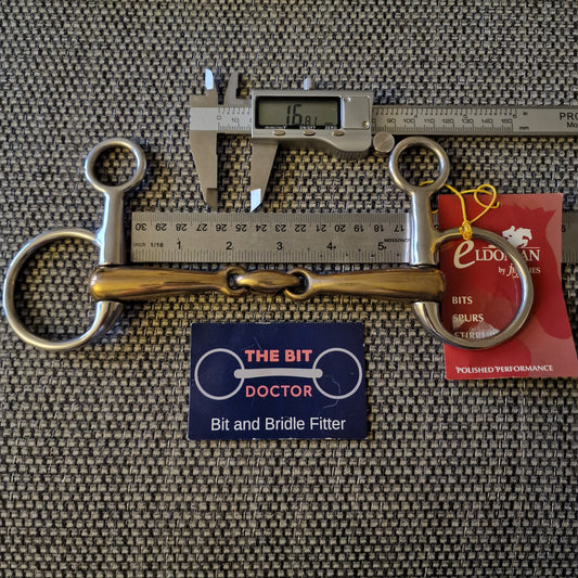 5.25" new Eldonian copper lozenge hanging cheek snaffle bit  B799