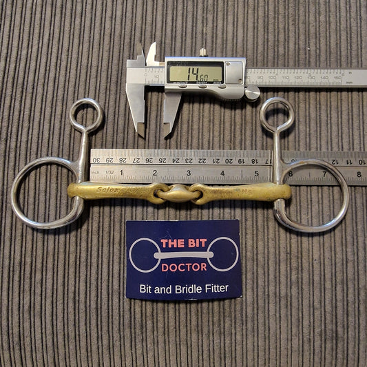 5.25" 14mm Neue Schule hanging cheek tranz angle Lozenge snaffle bit B718