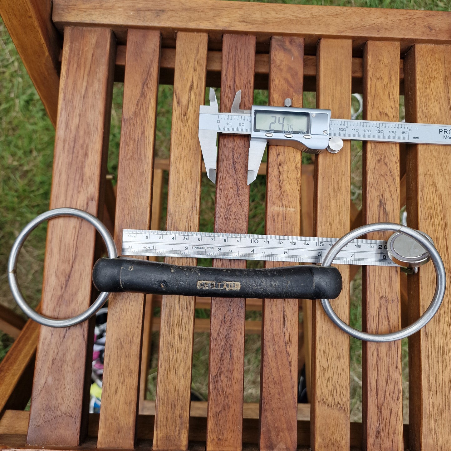 5.75" vulcanite mullen loose ring snaffle bit B254