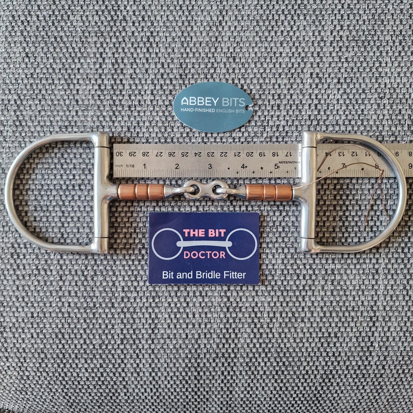 5.5" new abbey custom copper roller french link d-ring snaffle Bit B1040