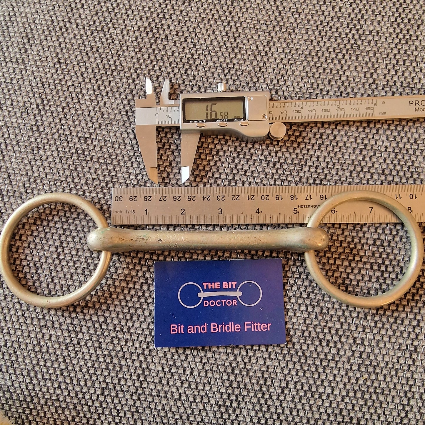 5" nickel vintage ribbed and flat sided loose ring snaffle Bit B1491