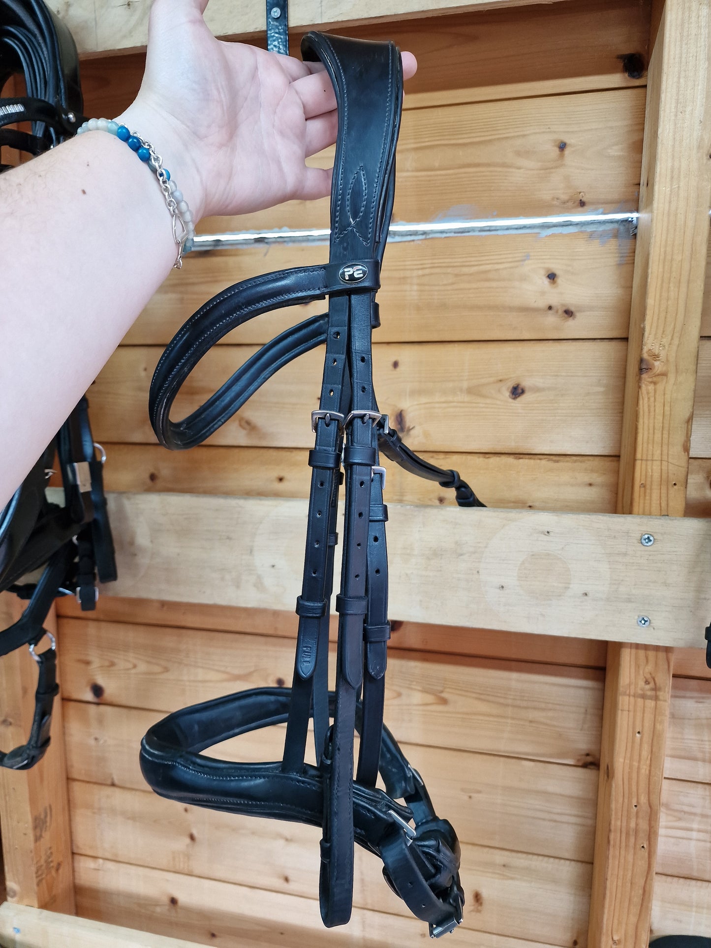 Full black Premier Equine flash bridle