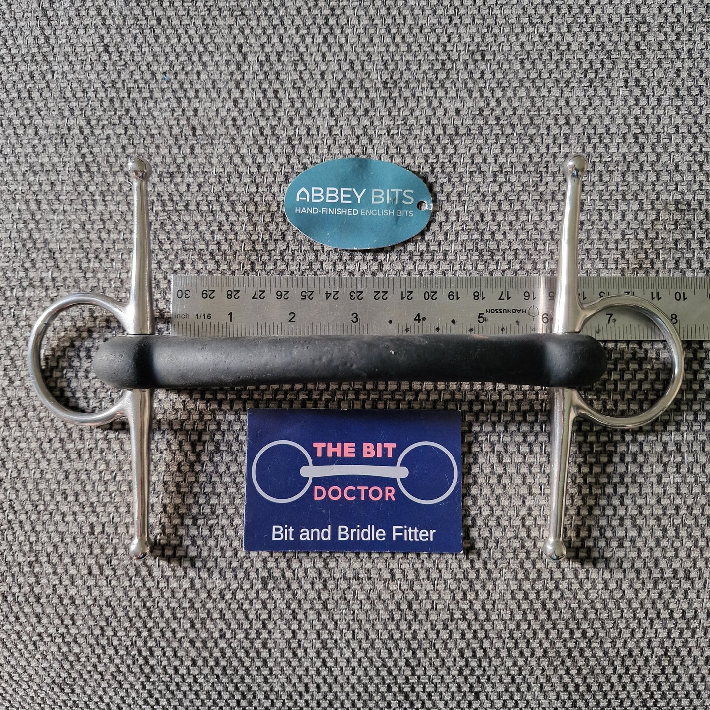 5.75" new abbey custom bendy rubber full cheek snaffle bit B964