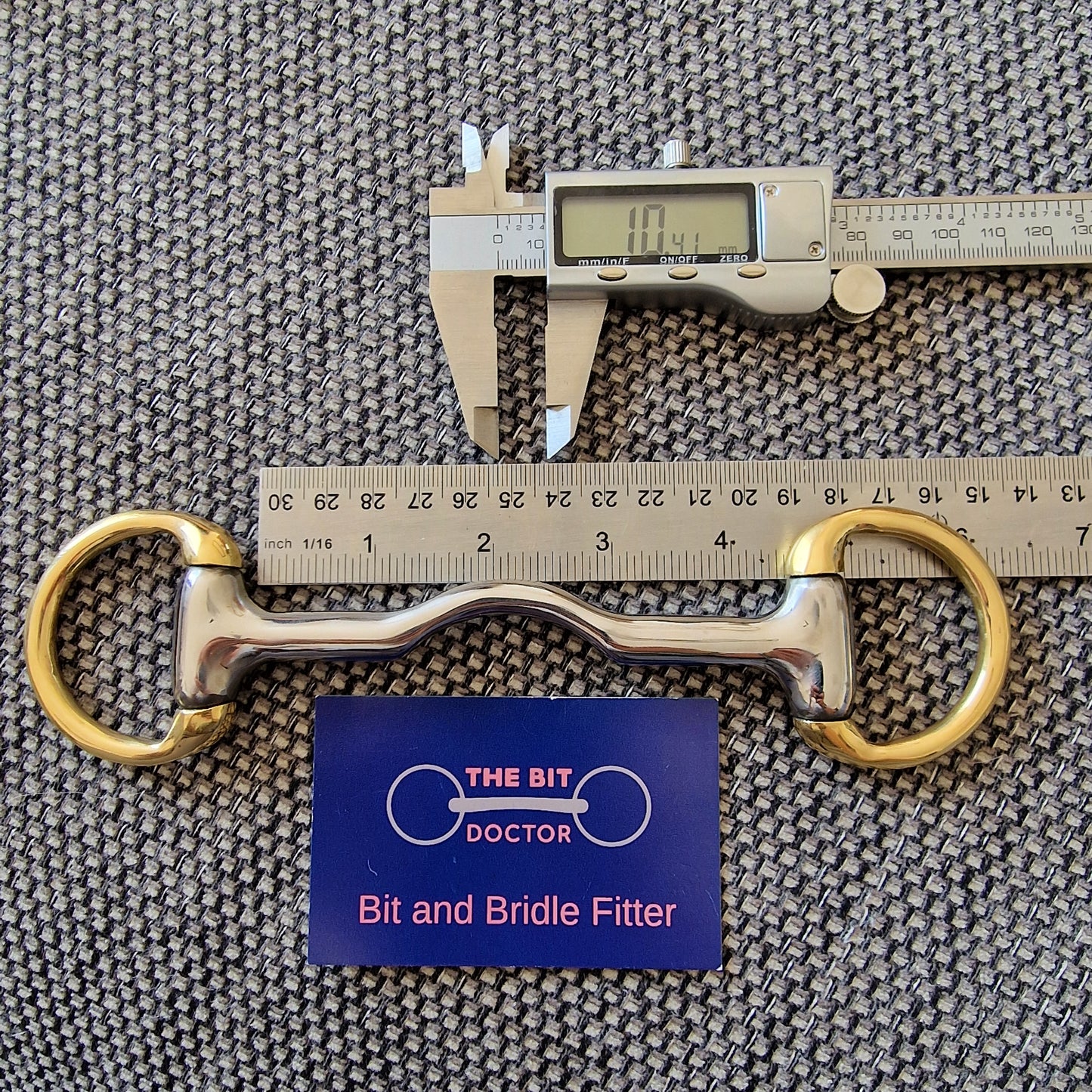 4.25" custom made brass eggbutt magic cambridge port snaffle bit B53