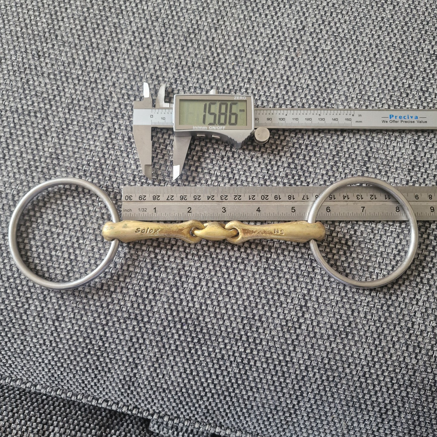 5.25" Neue Schule Loose Ring tranz angle Lozenge Snaffle bit B898