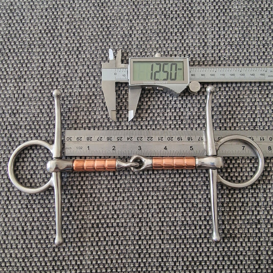 5.5" Custom Full cheek copper roller snaffle bit B192