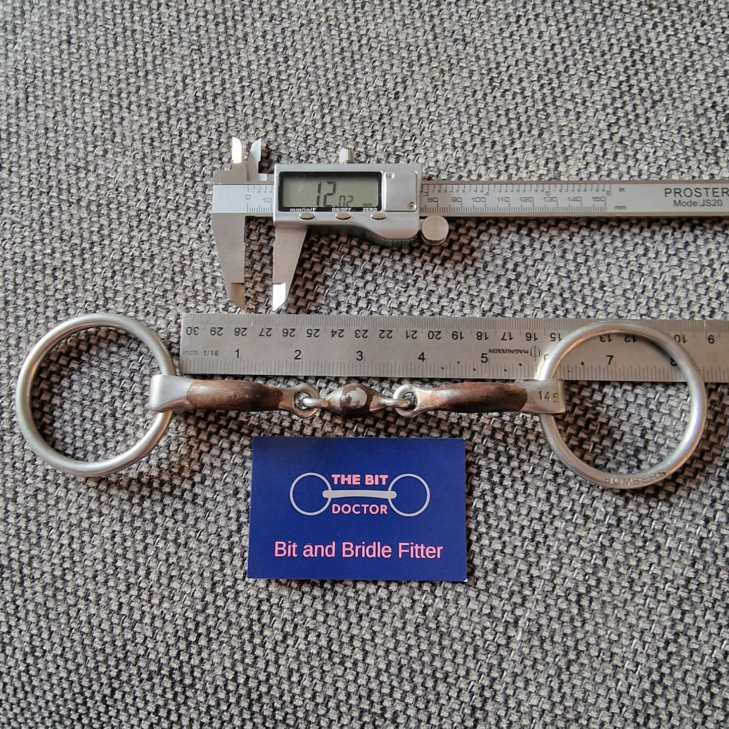 5.75" bombers elliptical loose ring lozenge bradoon snaffle bit B1110
