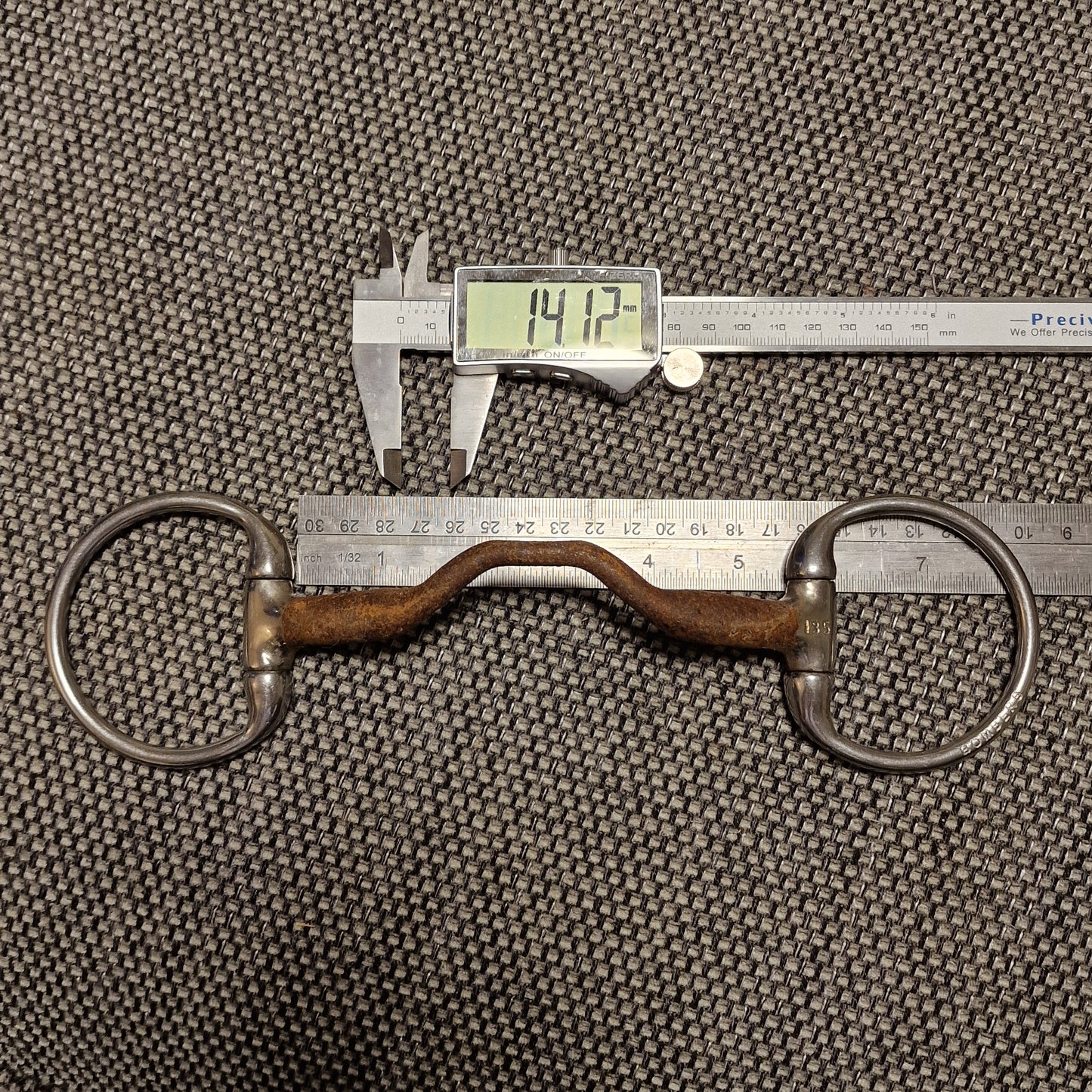 5.25" 135mm bombers happy tongue port eggbutt snaffle bit B1141