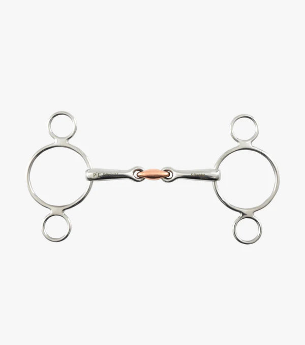 Premier Equine two Ring Universal Gag with Copper Lozenge