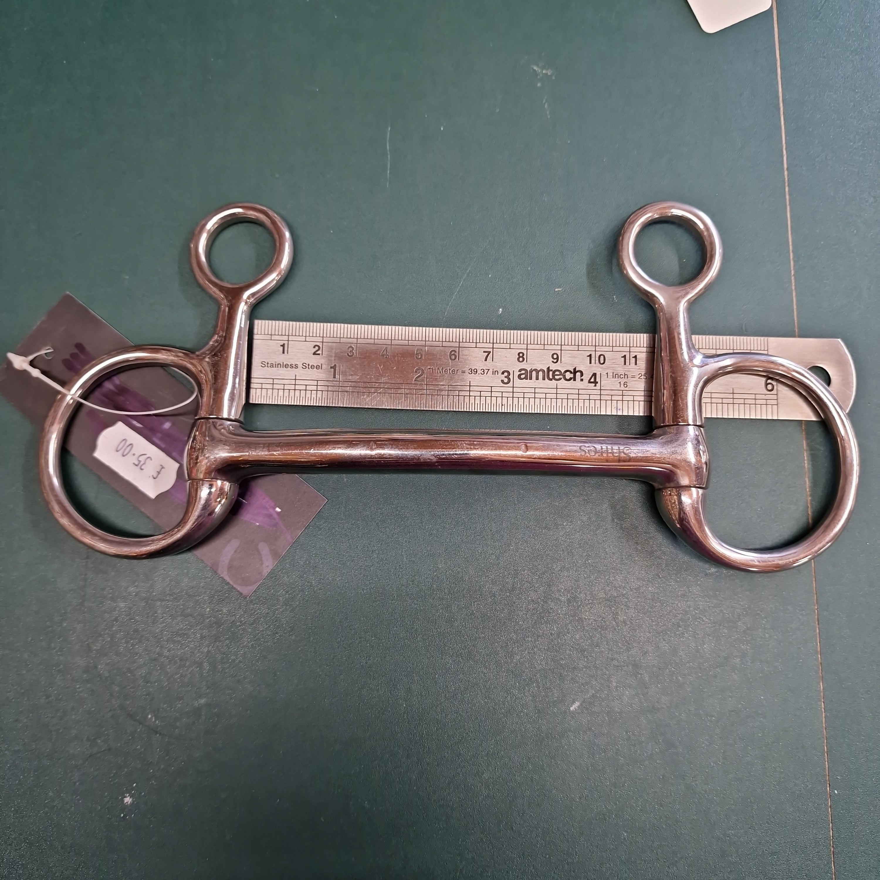 thumbnail interactive-video image 1 of Full Cheek Snaffle Bit With Mullen Mouth - Stainless Steel 1 of 2
