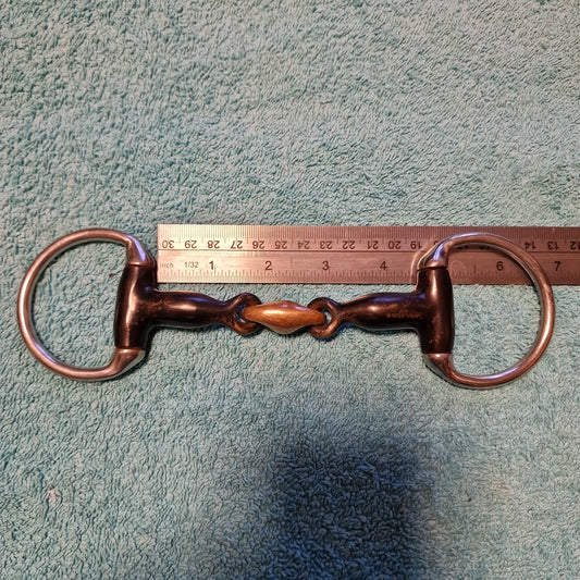 4.5" eggbutt sweet iron copper lozenge snaffle bit B56