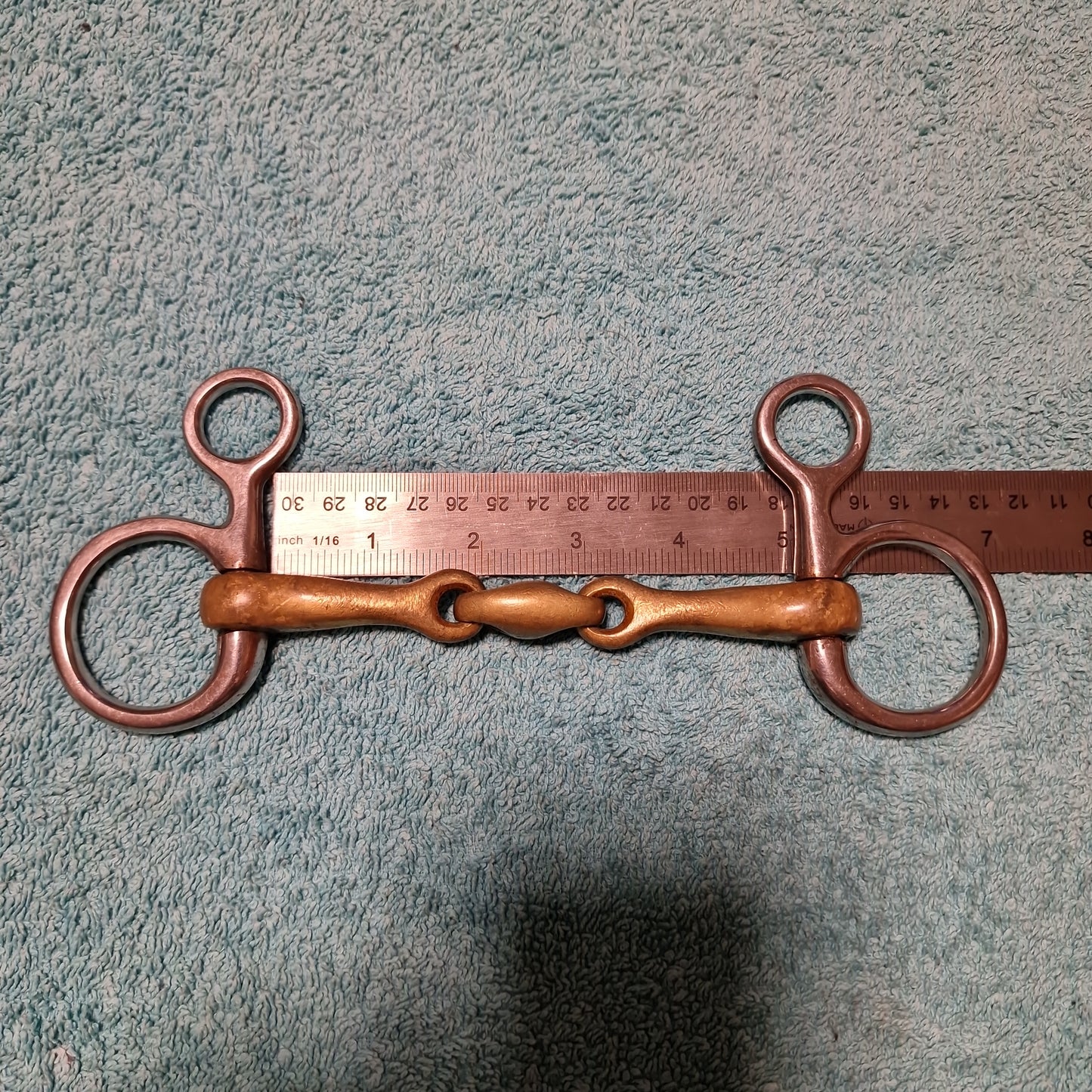 5" hanging cheek copper lozenge snaffle bit B70