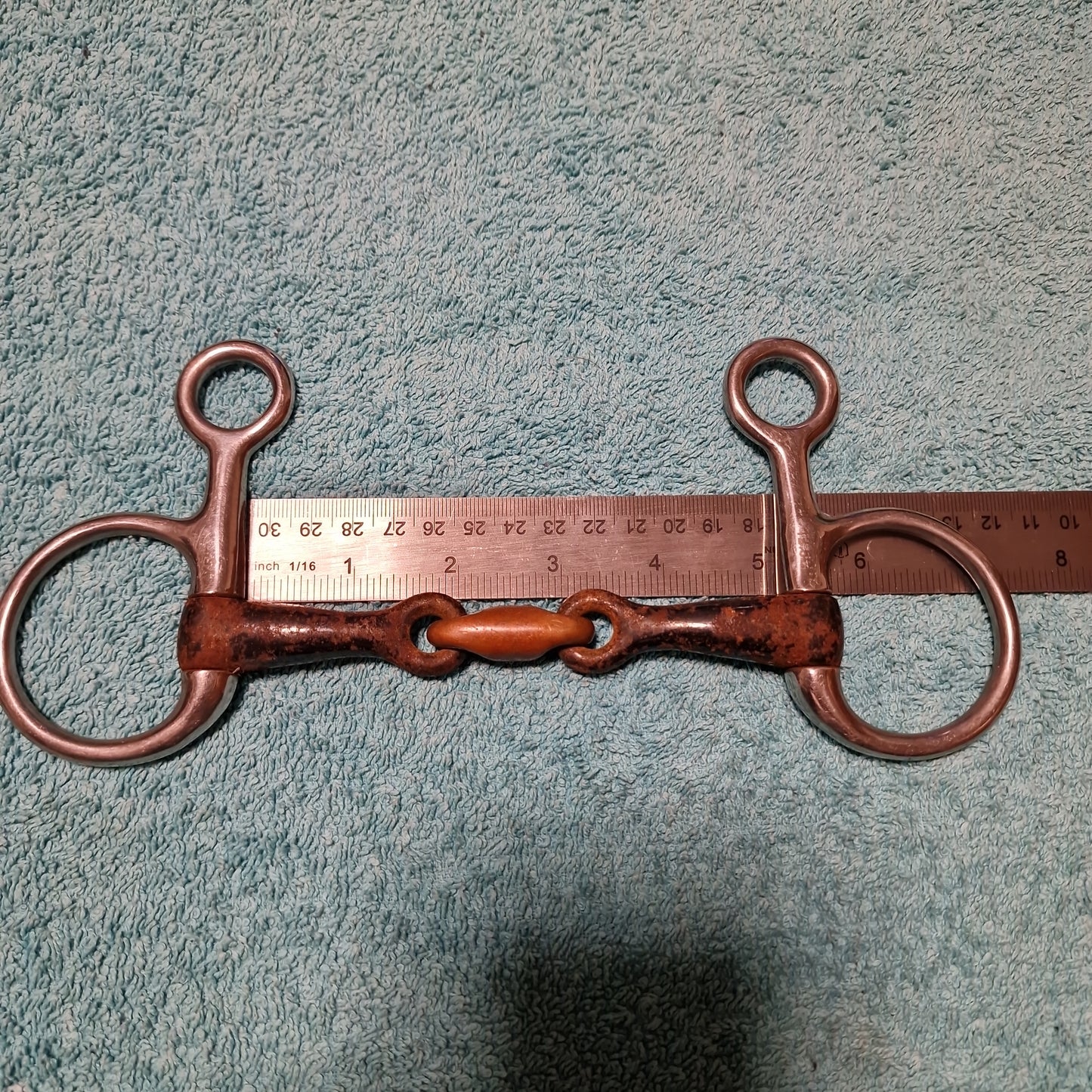 5" hanging cheek sweet iron copper lozenge snaffle bit B71