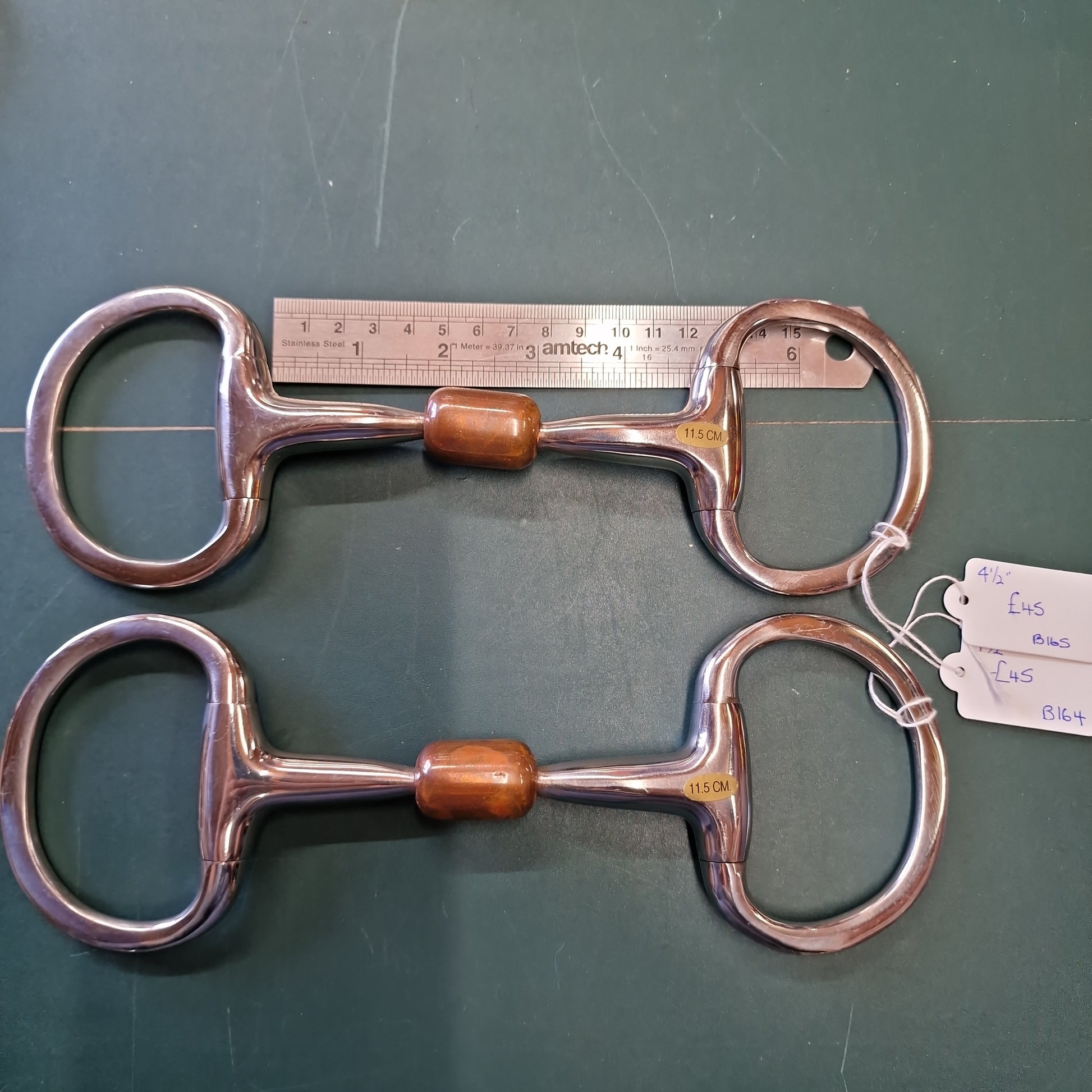 4.5" Eggbutt Copper Roller snaffle bit B164 B165 – The Bit Doctor