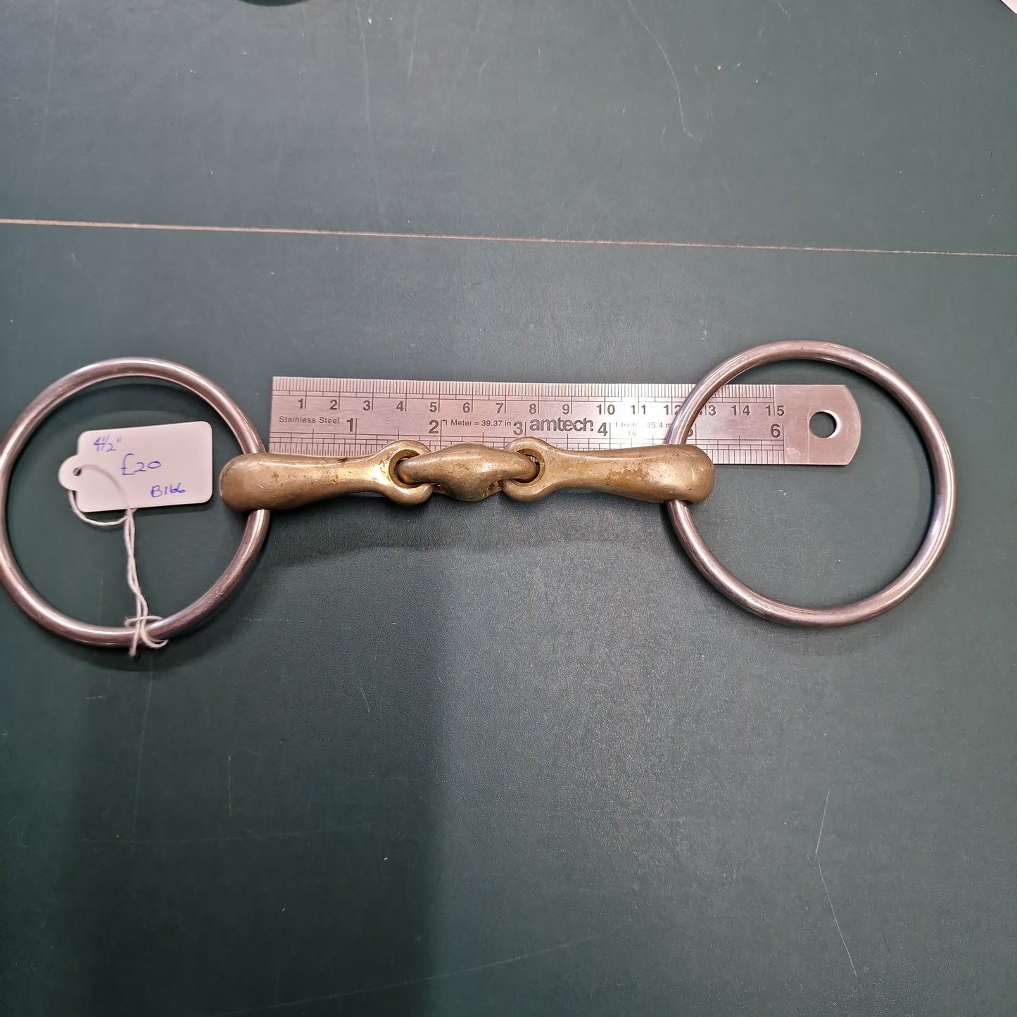 4.5" loose ring Copper Lozenge snaffle bit B166