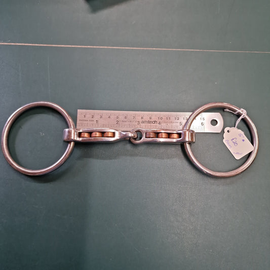 5" magenis copper roller loose ring snaffle bit B209