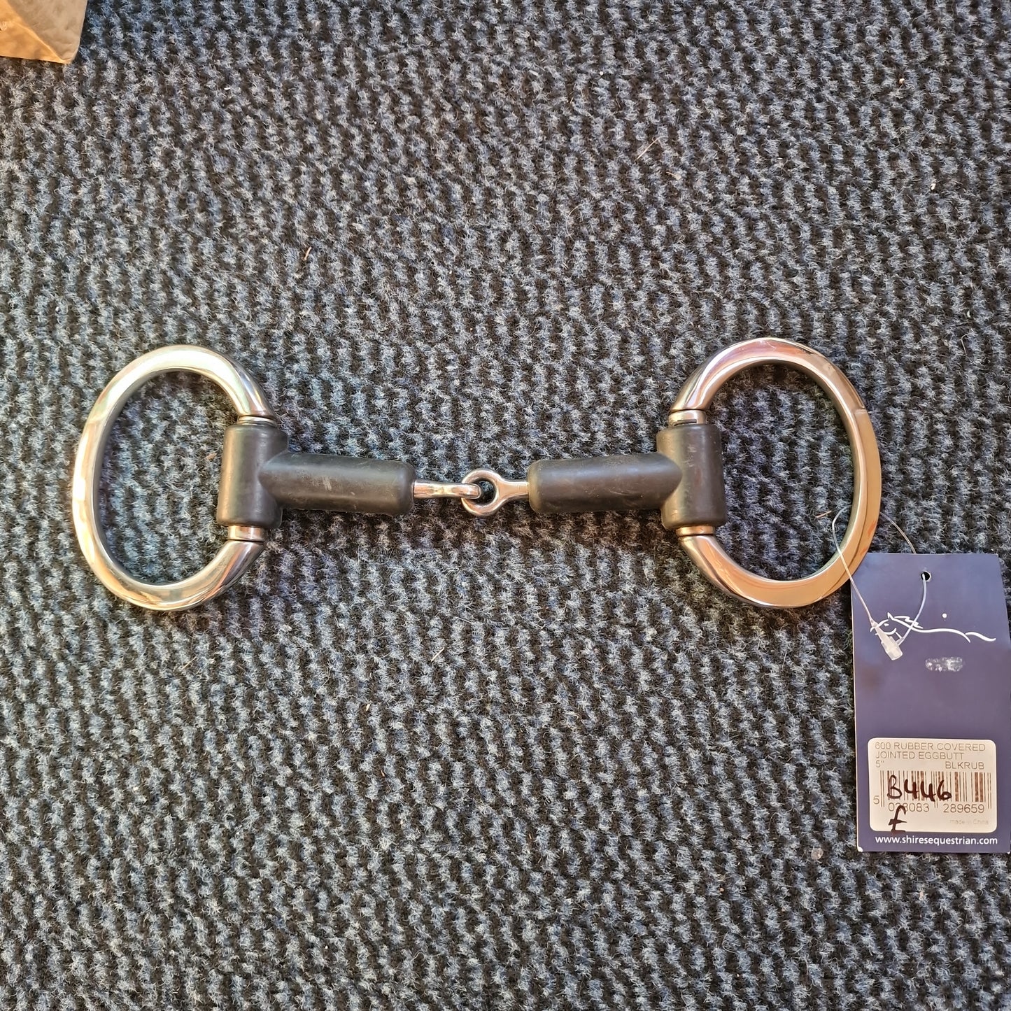 5" Shires Eggbutt Rubber jointed snaffle bit B446