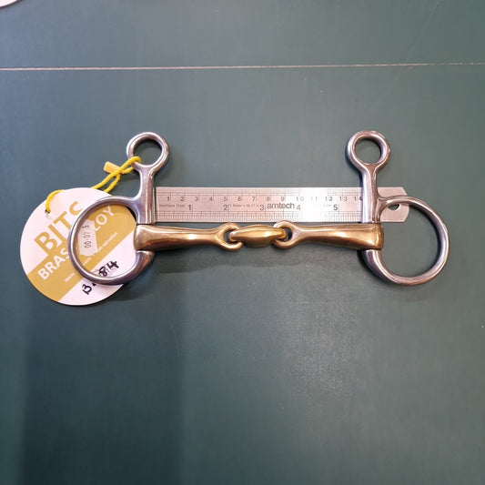 5.5" Shires Hanging cheek copper lozenge snaffle bit B484