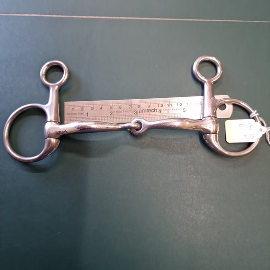 5.5" Hanging cheek jointed snaffle bit B487