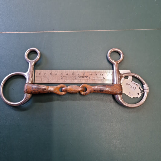 5.5" Hanging cheek sweet iron lozenge snaffle bit B489