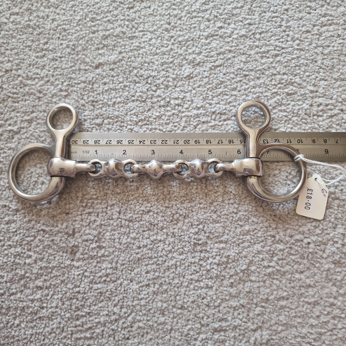 6" Custom hanging cheek waterford snaffle bit B560