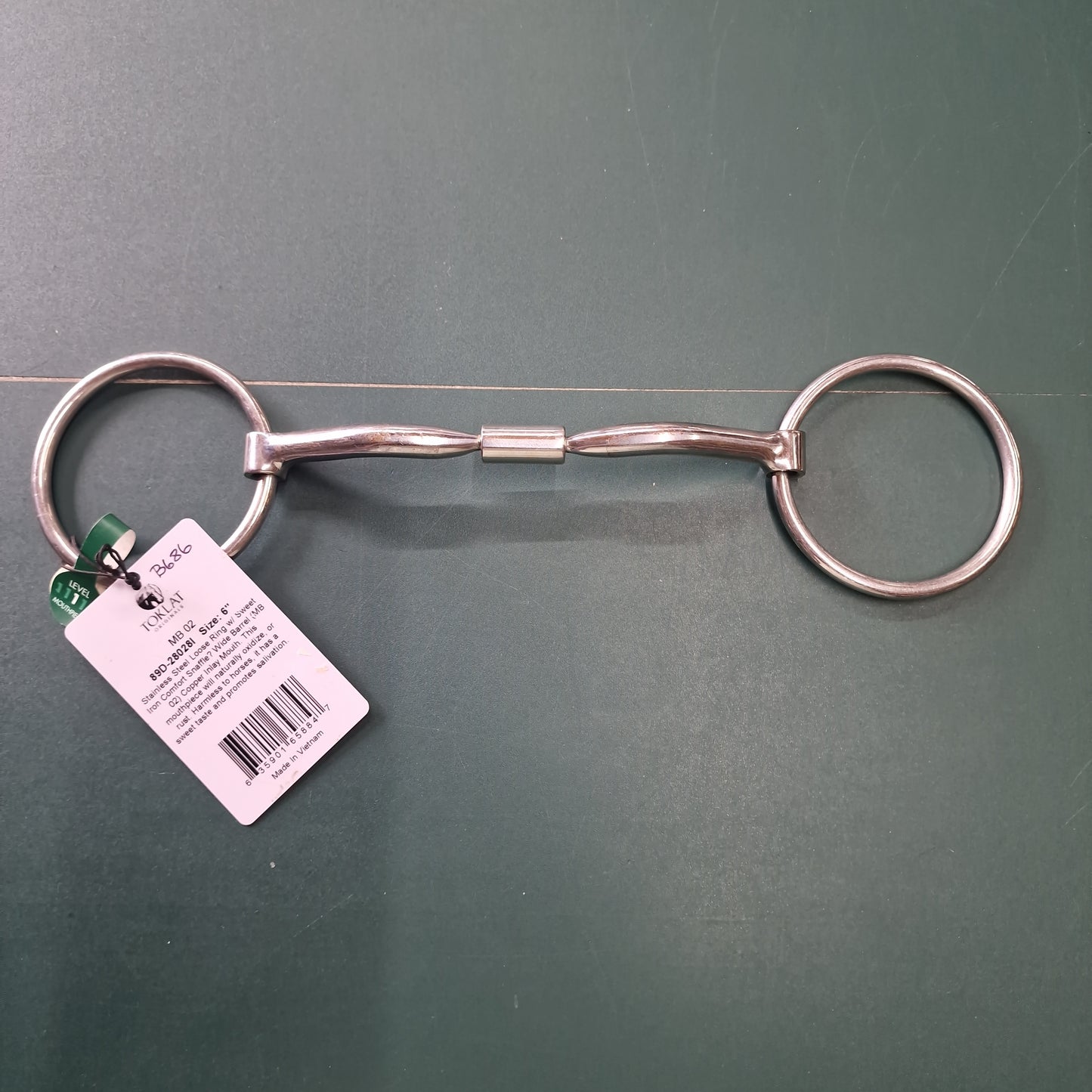 6" Myler MB02 Loose Ring Snaffle bit B686