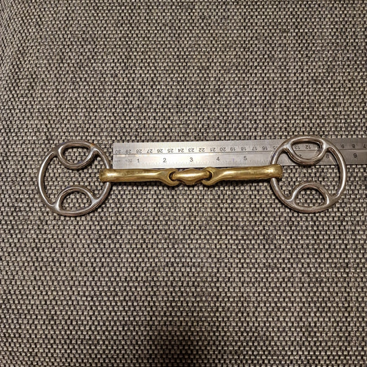 5.75" Bevel Anatomical copper Lozenge snaffle bit B892