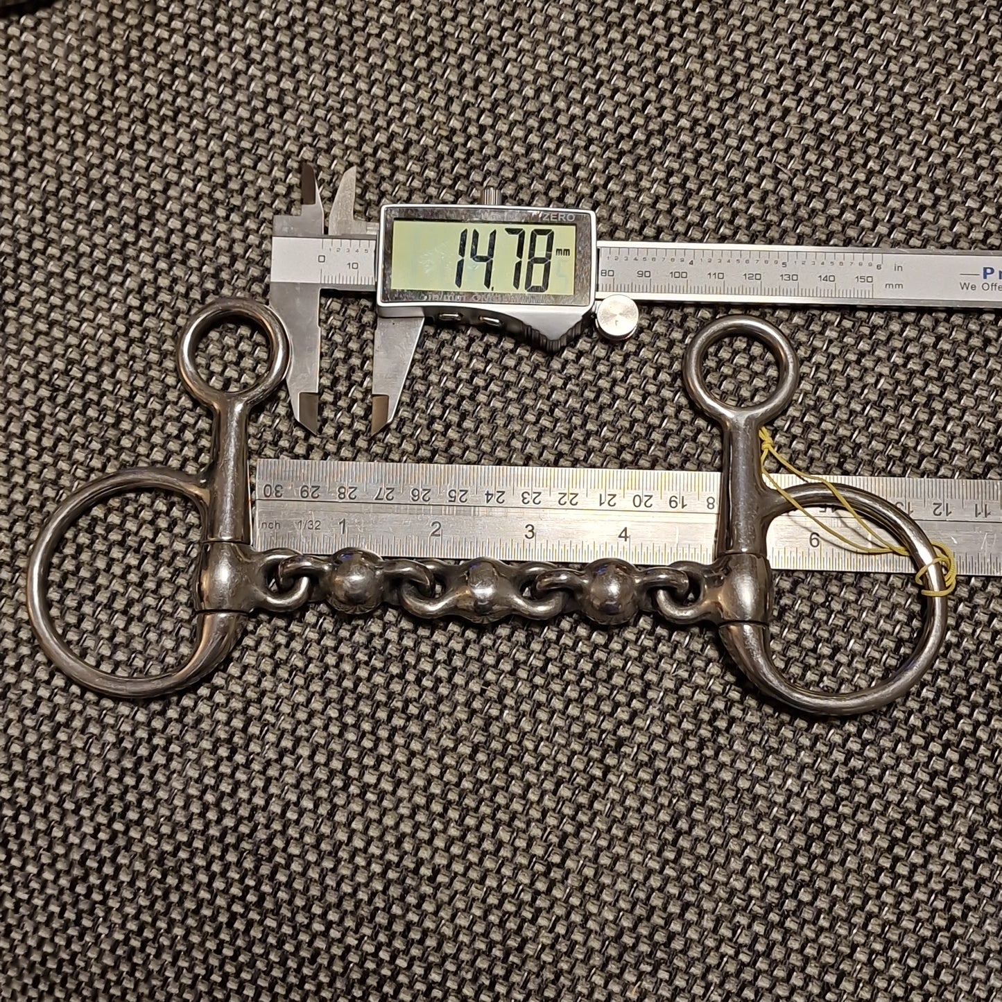 4.75" Eldonian hanging cheek waterford snaffle bit - new B1080