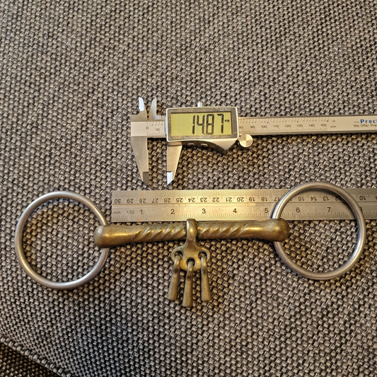 5" copper loose ring breaking with keys snaffle bit B132