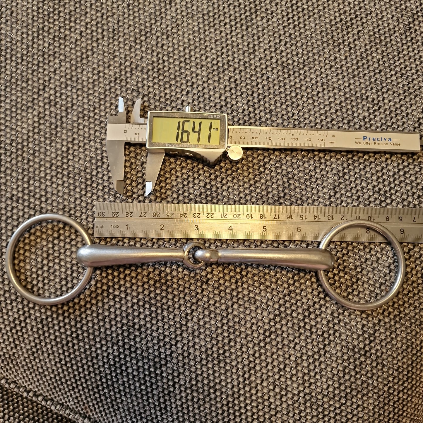 6.5" Loose ring jointed bradoon snaffle bit B942