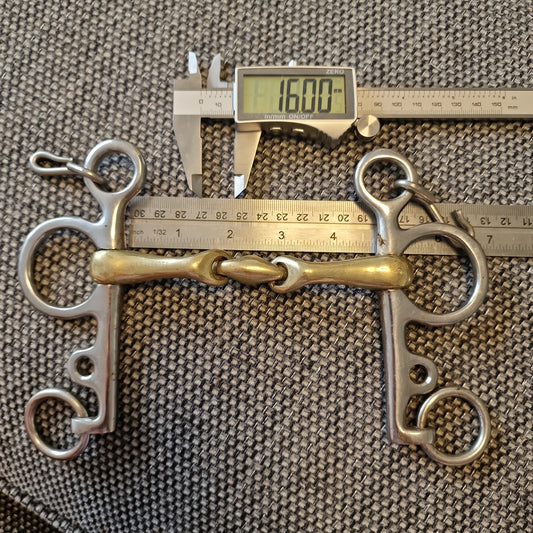 4.5" anatomical pelham copper lozenge snaffle bit B35