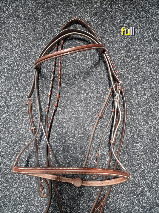 Full oak English leather cavesson bridle