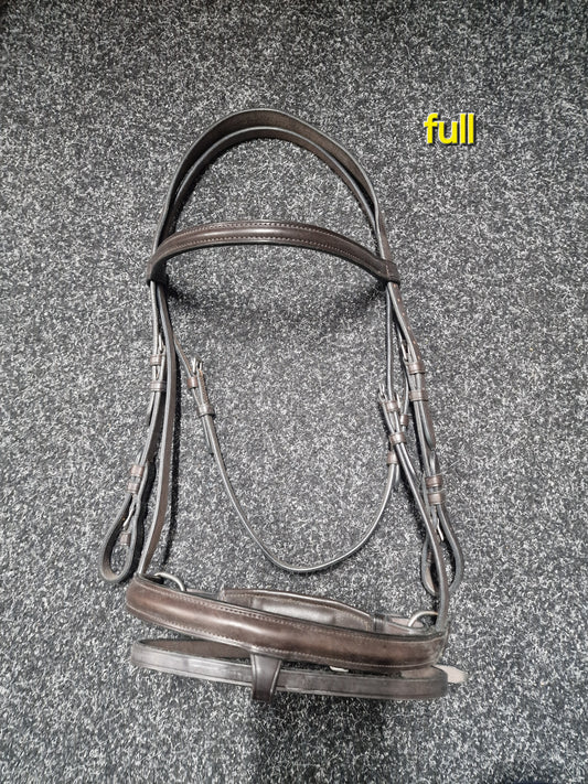 Full brown English leather flash  bridle