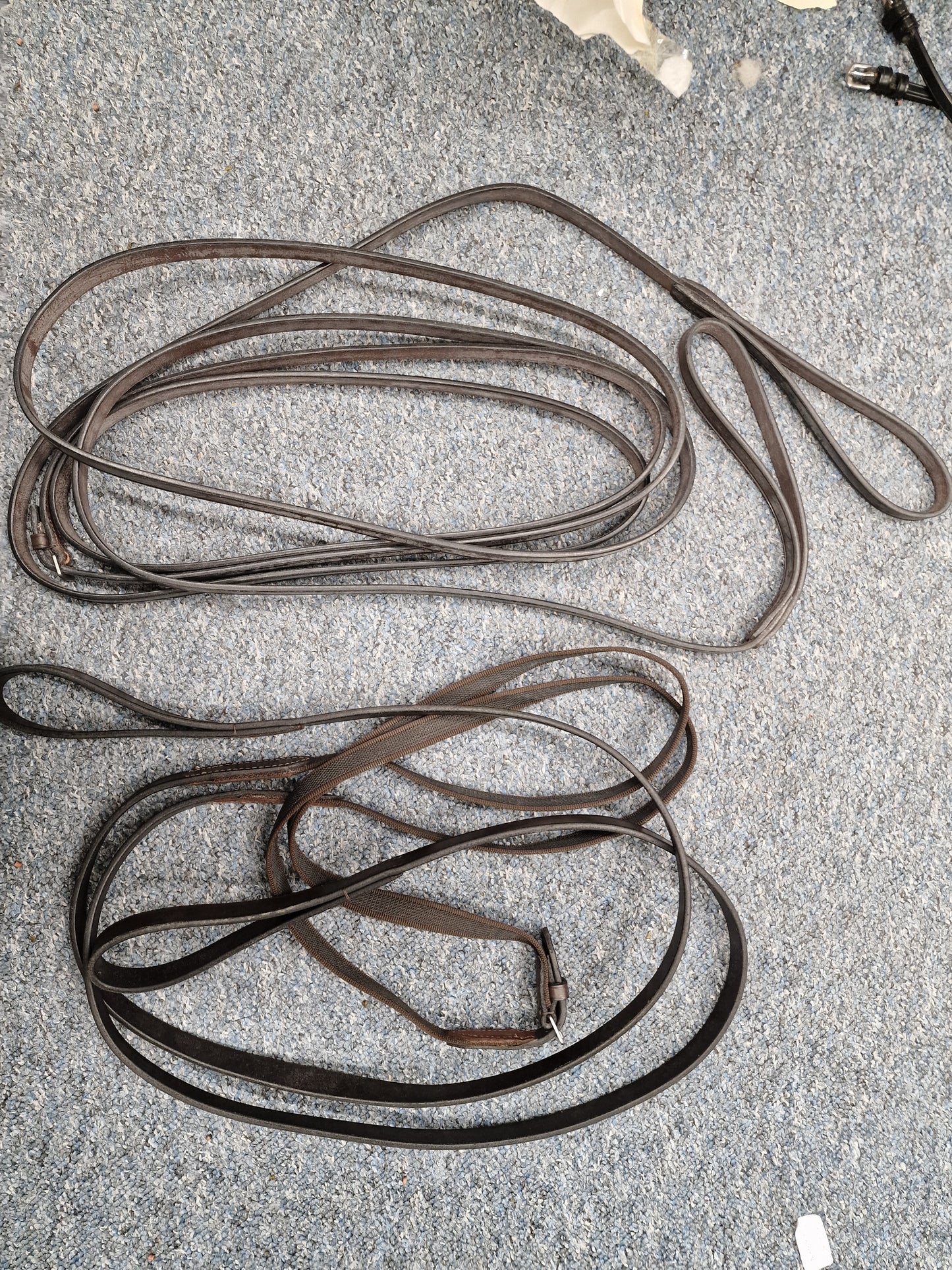 Brown English leather draw reins